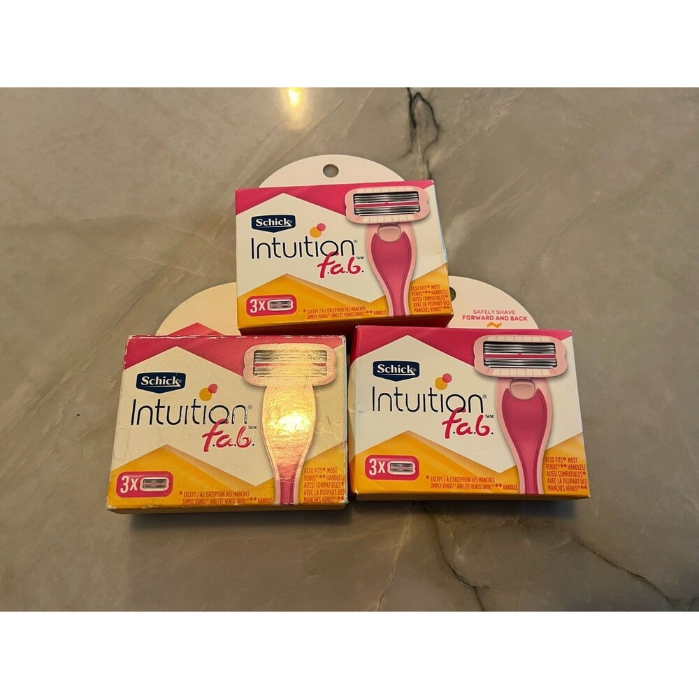 Schick Intuition Fab f.a.b. Razor Refills 3 Cartridge Pack 9 Total DISCONTINUED